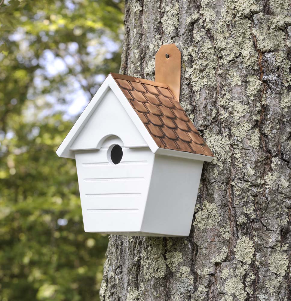 Classic Cottage Bird House - Copper Shingled Roof - Image 7