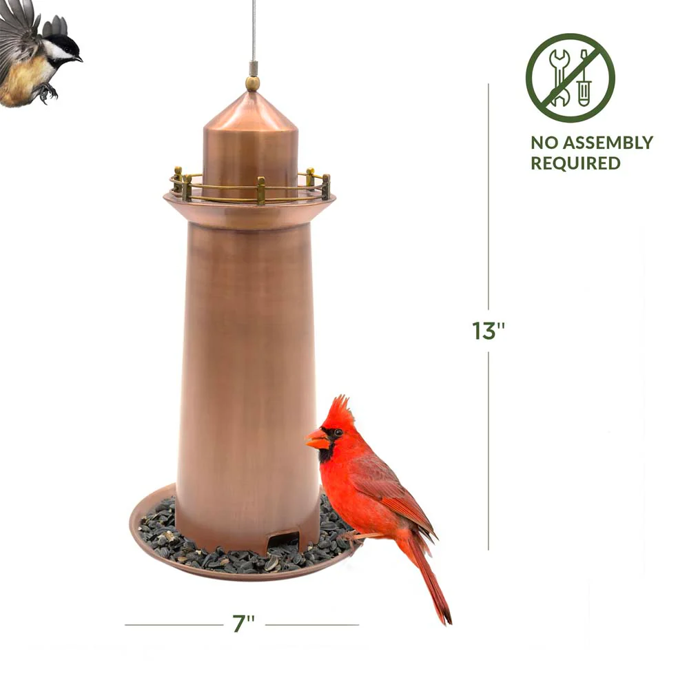 Copper Lighthouse Bird Feeder - Image 2