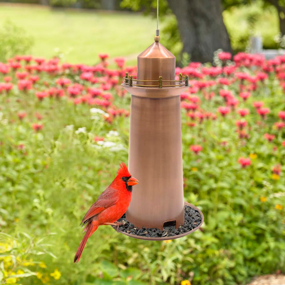 Copper Lighthouse Bird Feeder - Image 3