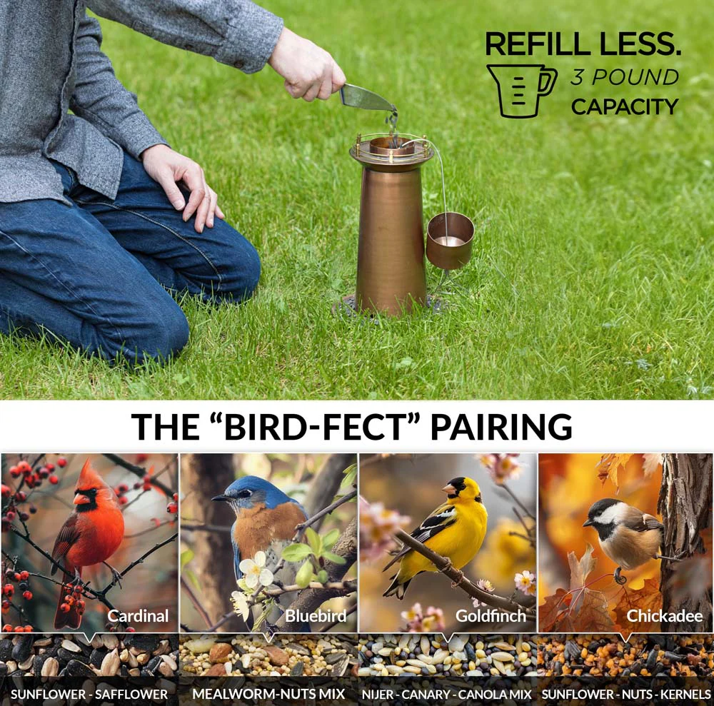 Copper Lighthouse Bird Feeder - Image 5