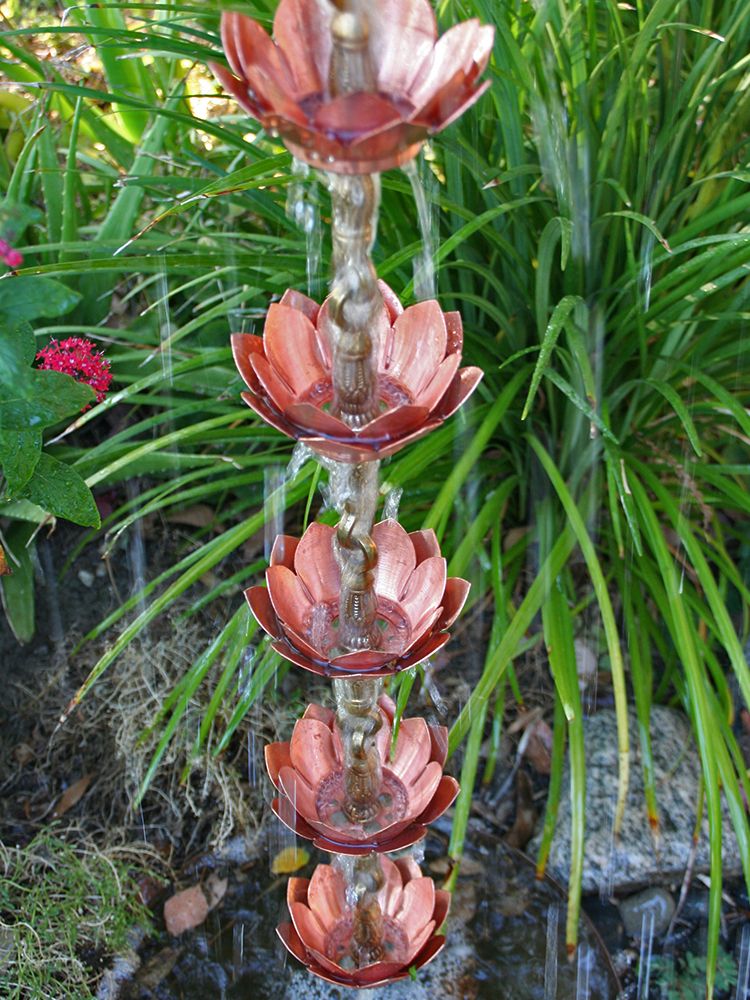 Double Lotus Rain Chain - Image 3
