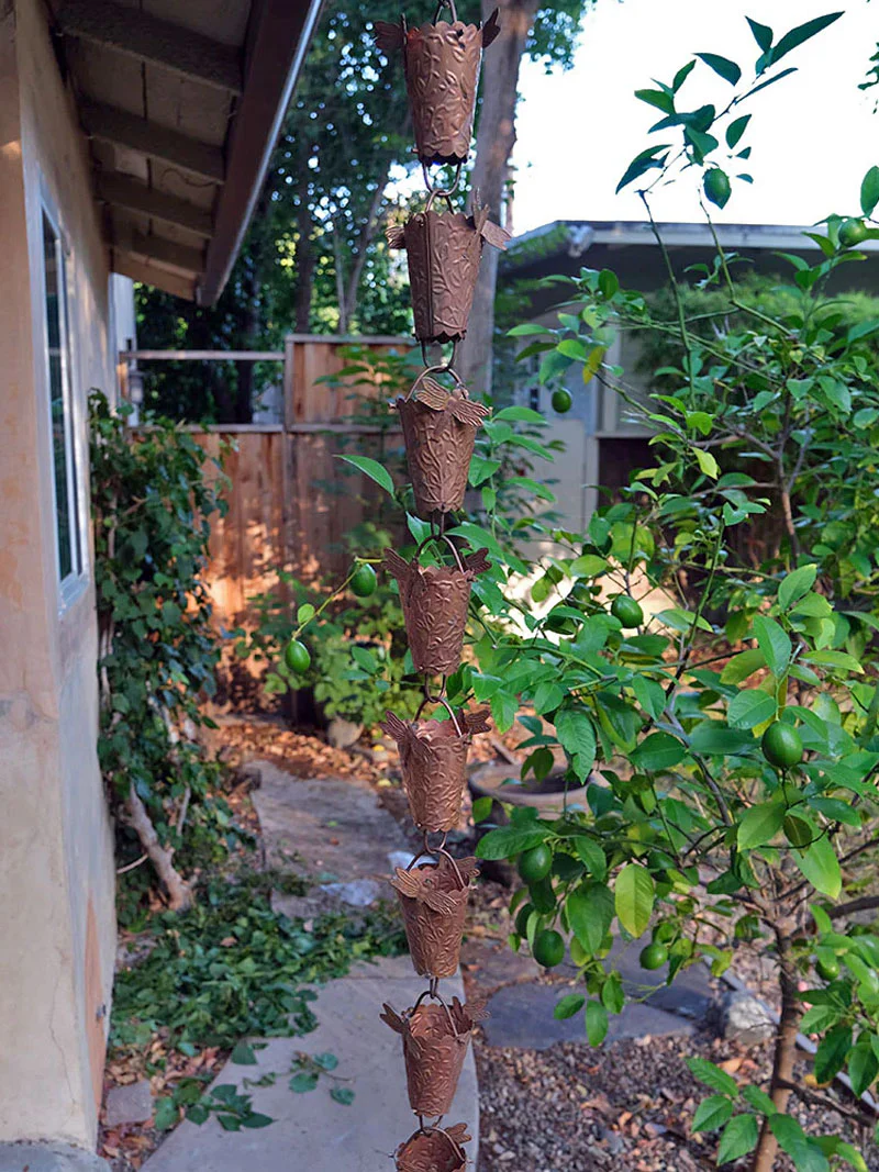 Dragonfly Theme Copper Rain Chain - Image 5