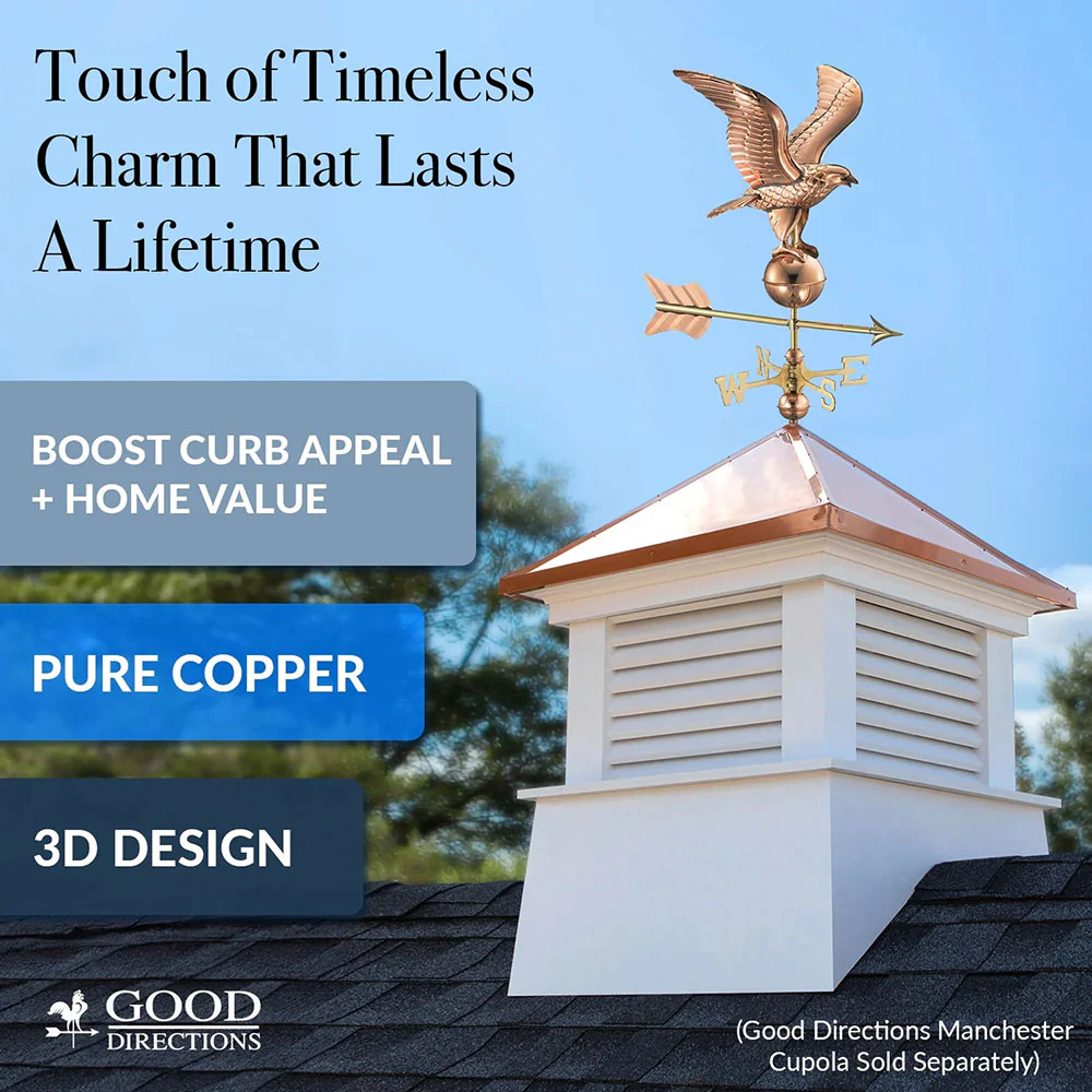 Eagle Cottage Weathervane - Pure Copper w/Roof Mount - Image 2