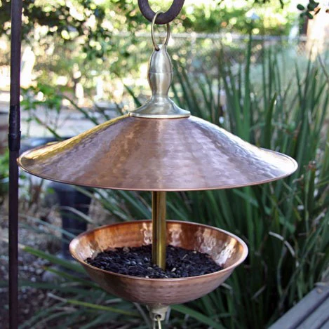 Easy Fill Copper & Brass Bird Feeder - Image 4
