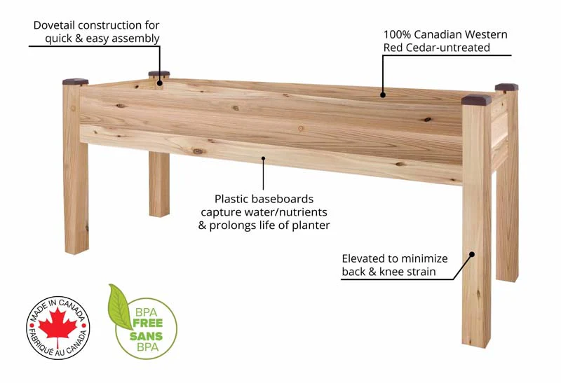 Elevated Cedar Planter (23" x 72" x 30") - Image 2