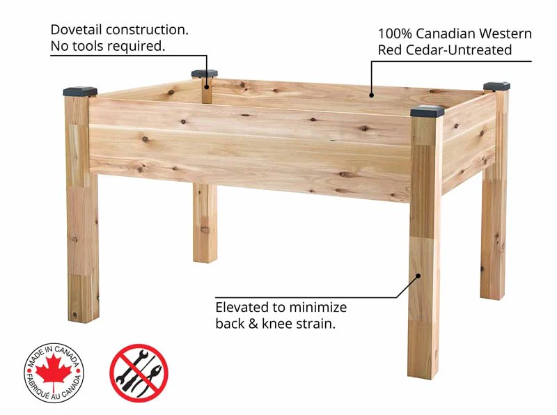 Elevated Cedar Planter (34" x 49" x 30") - Image 2