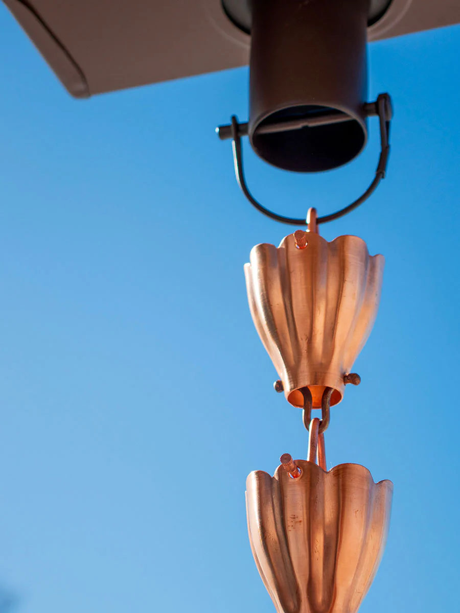 Fluted Copper Cups Rain Chain - Image 2