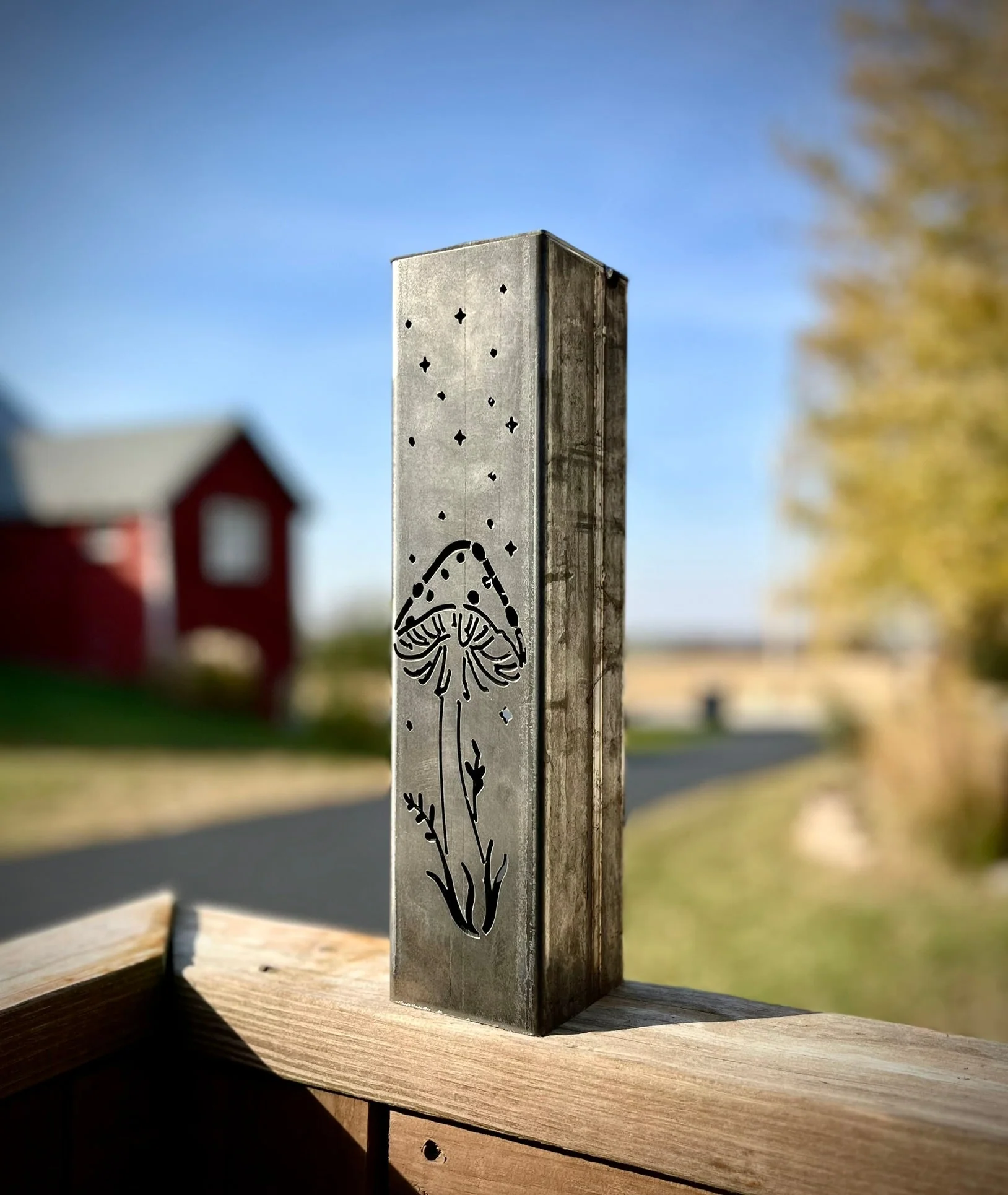 Fungi Solar Tube Lights - Steel Mushroom Lights - Image 3