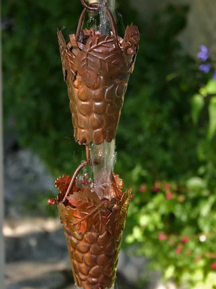 Grape & Leaf Theme Rain Chain - Image 3