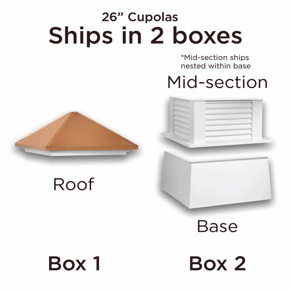 Greenwich Vinyl Cupola with Black Aluminum Roof - Image 5