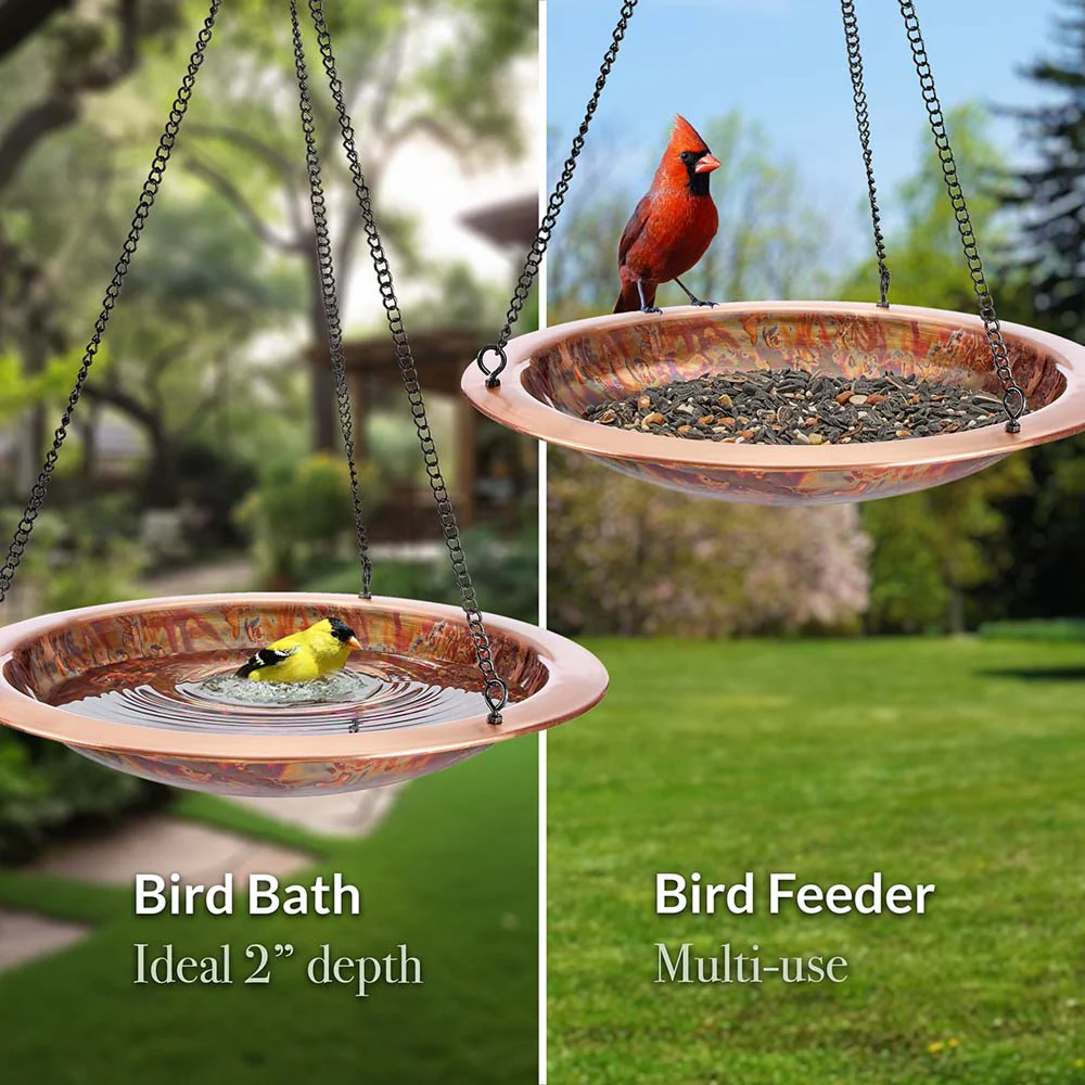 Hanging Fired Copper Bird Bath - Image 2