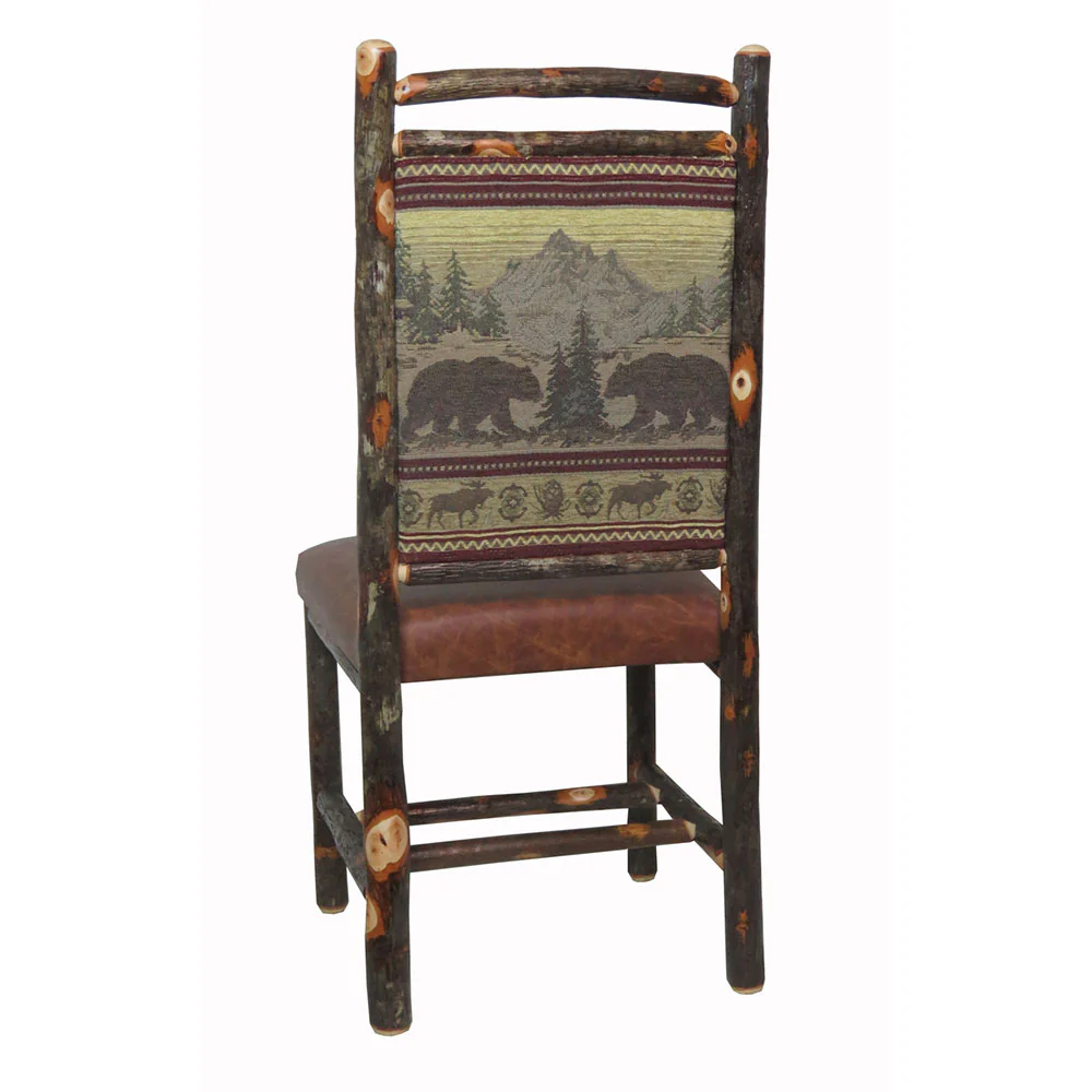 Hickory Dining Chairs with Upholstered Back & Leather Seat - Image 10