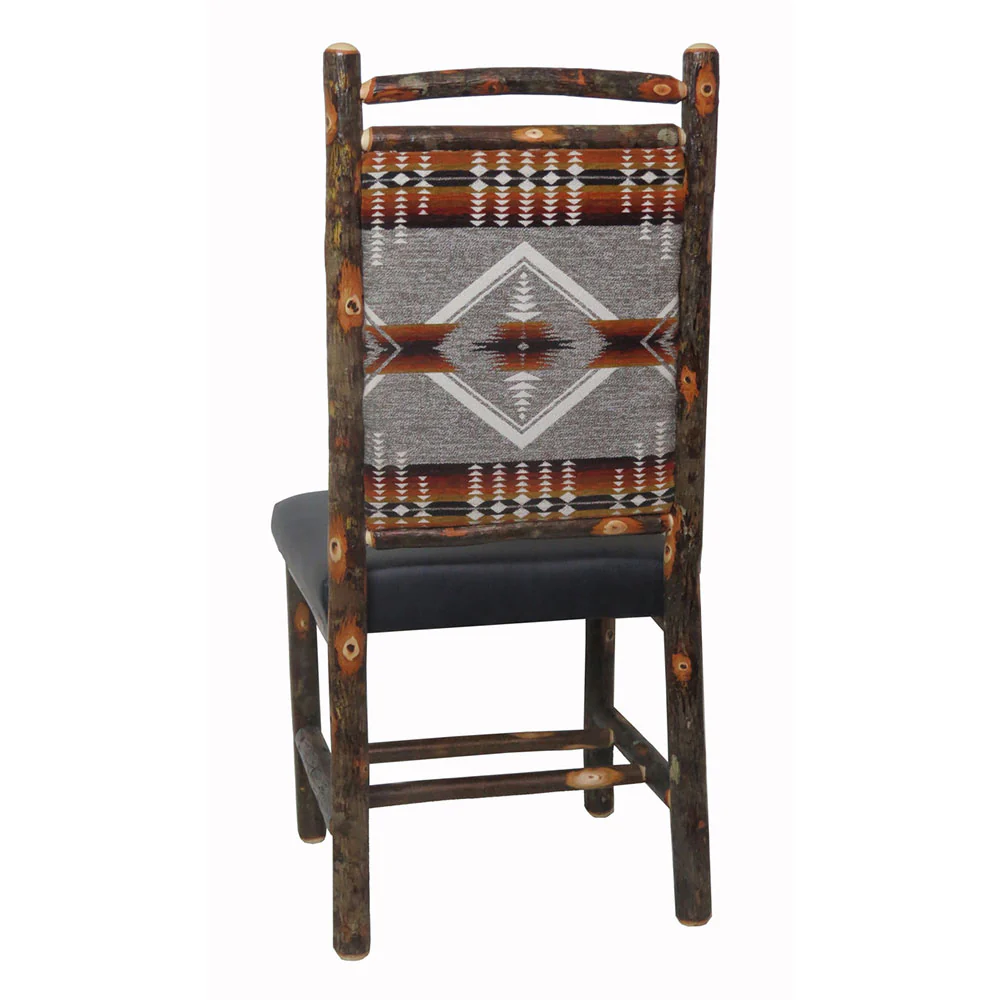 Hickory Dining Chairs with Upholstered Back & Leather Seat - Image 2