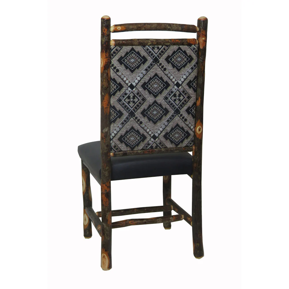 Hickory Dining Chairs with Upholstered Back & Leather Seat - Image 4