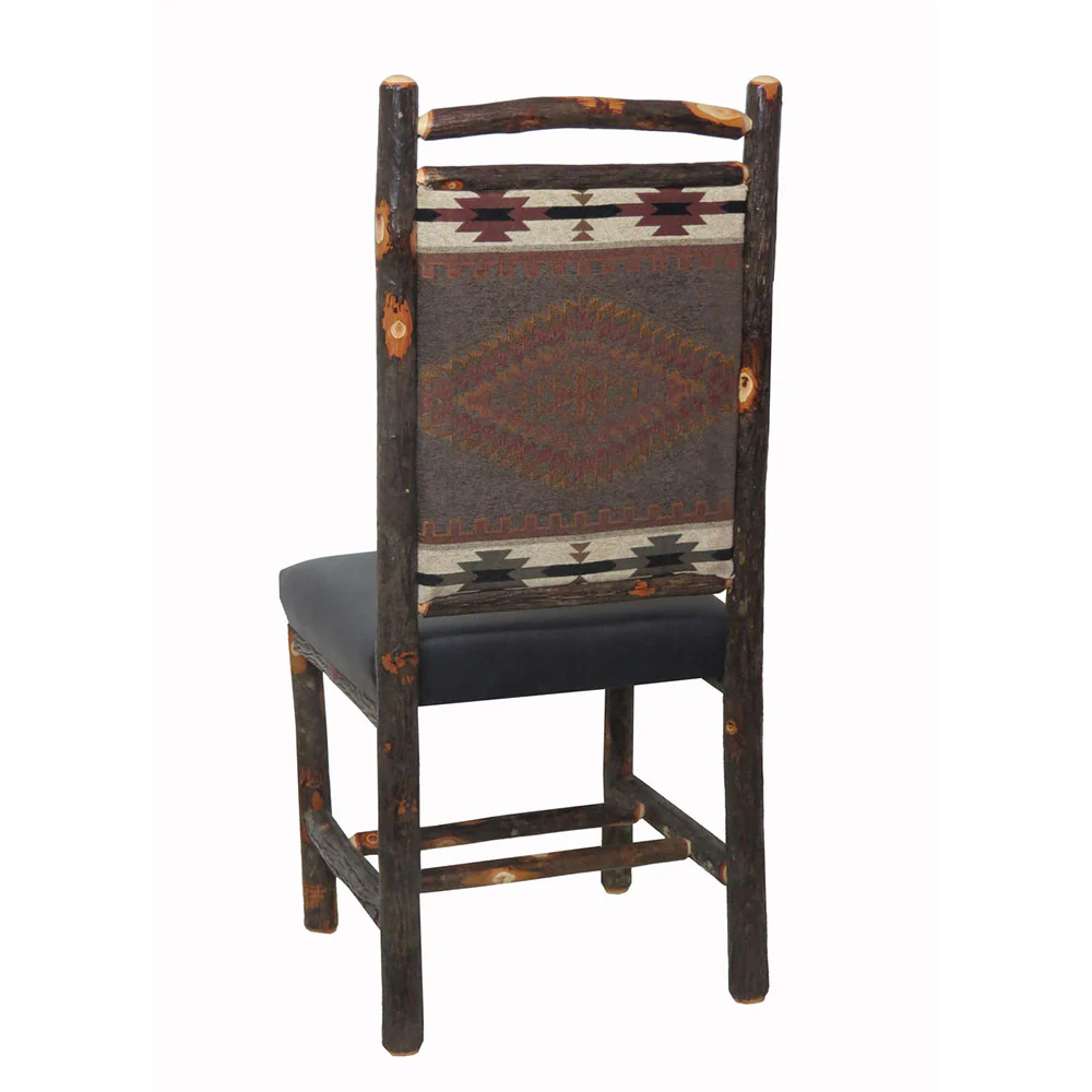 Hickory Dining Chairs with Upholstered Back & Leather Seat - Image 5