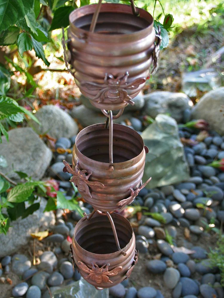 Honeybee & Hive Copper Rain Chain - Image 3