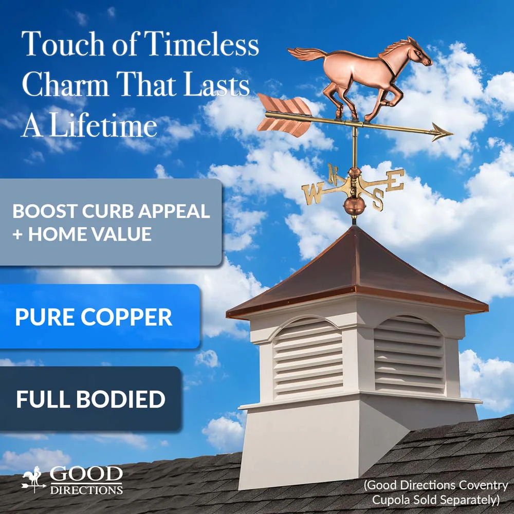 Horse Cottage Weathervane with Roof Mount - Image 11