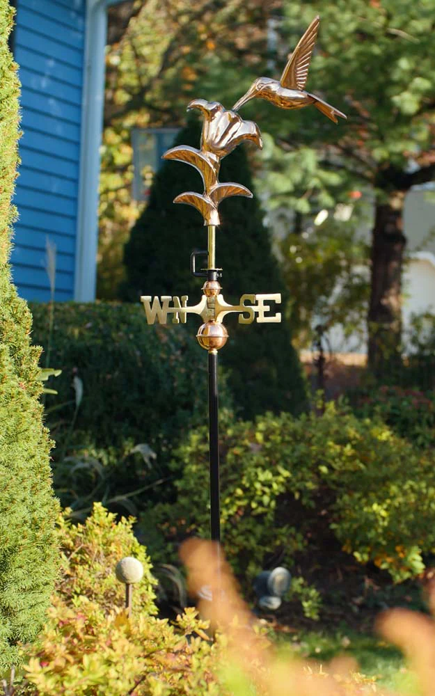 Hummingbird Garden Weathervane - Pure Copper w/Garden Pole - Image 6