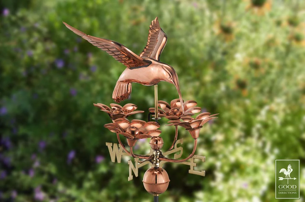 Hummingbird with Flowers Weathervane - Image 2