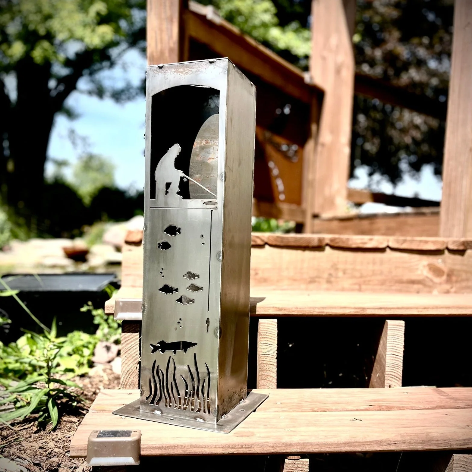 Ice Fishing Pillar Luminary w/ Solar Cap - Image 2
