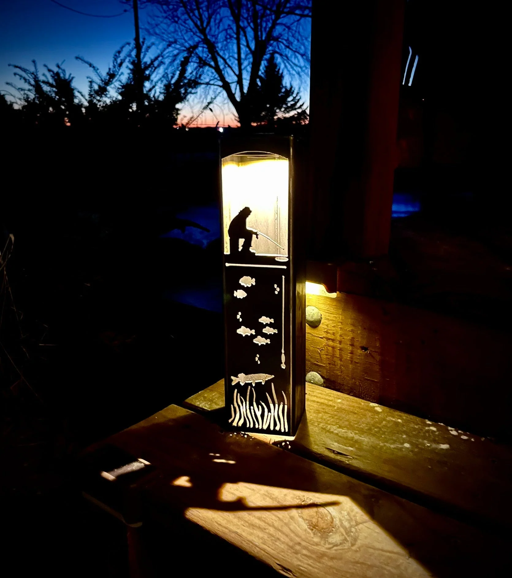 Ice Fishing Pillar Luminary w/ Solar Cap - Image 3