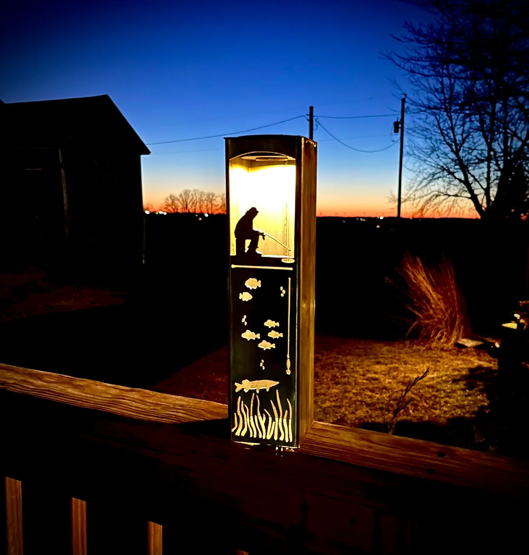 Ice Fishing Pillar Luminary w/ Solar Cap - Image 5