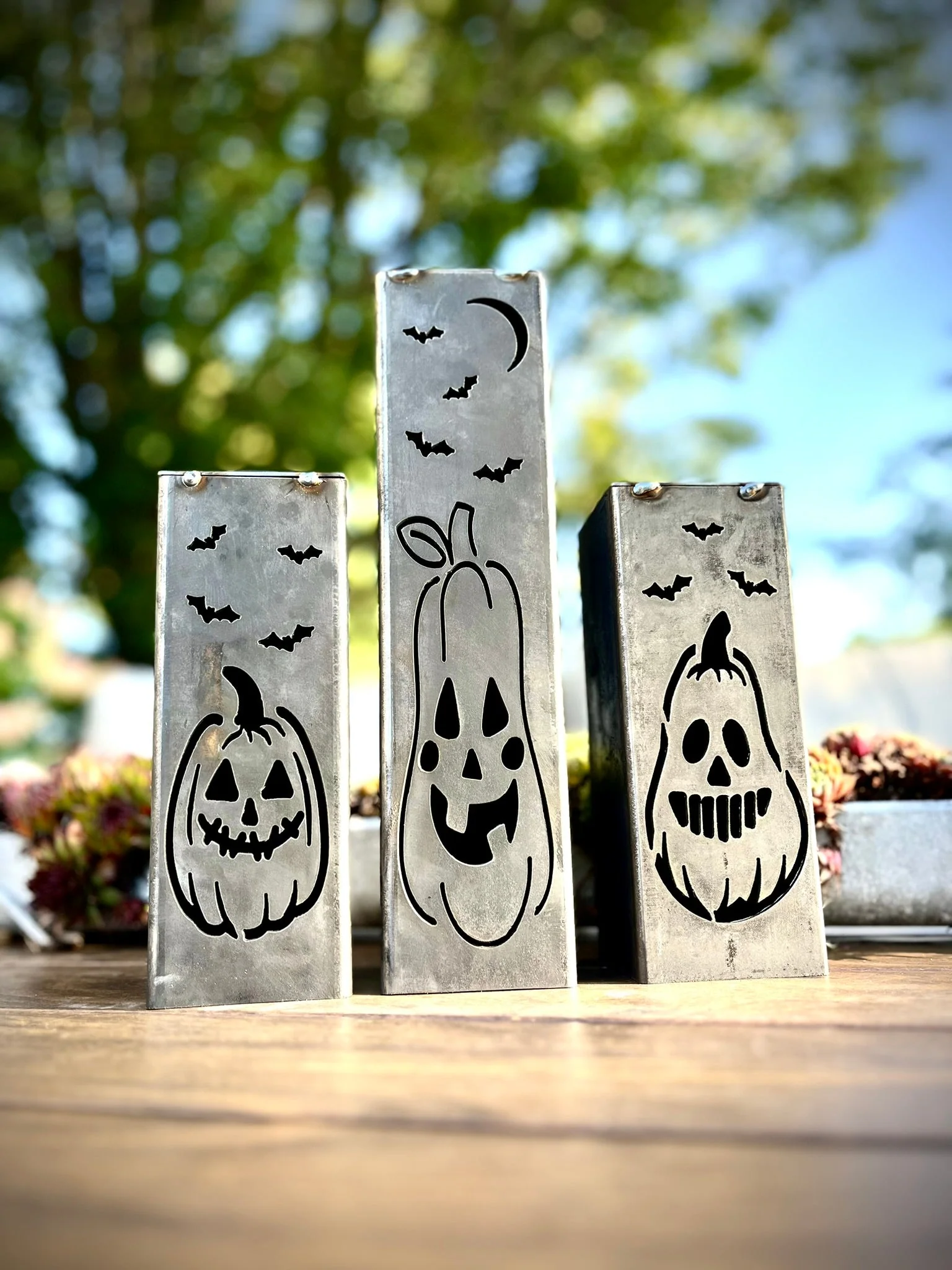 Jack-O-Lantern Solar Tube Lights - Steel - Image 3