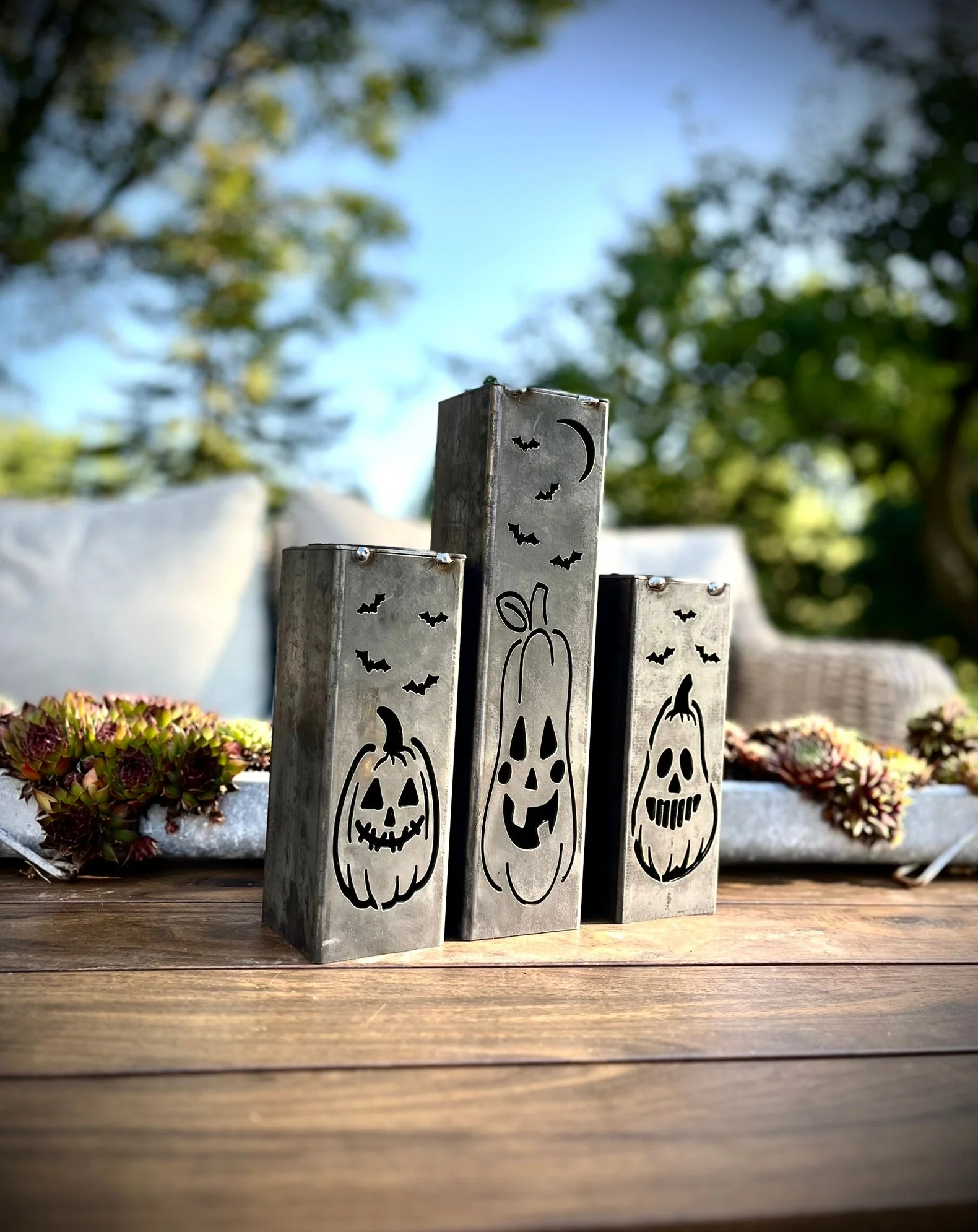 Jack-O-Lantern Solar Tube Lights - Steel - Image 4