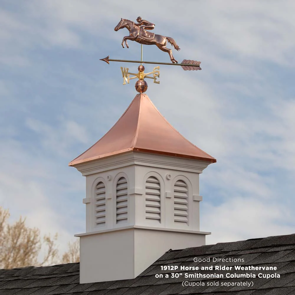 Jumping Horse & Rider Weathervane - Pure Copper - Image 3