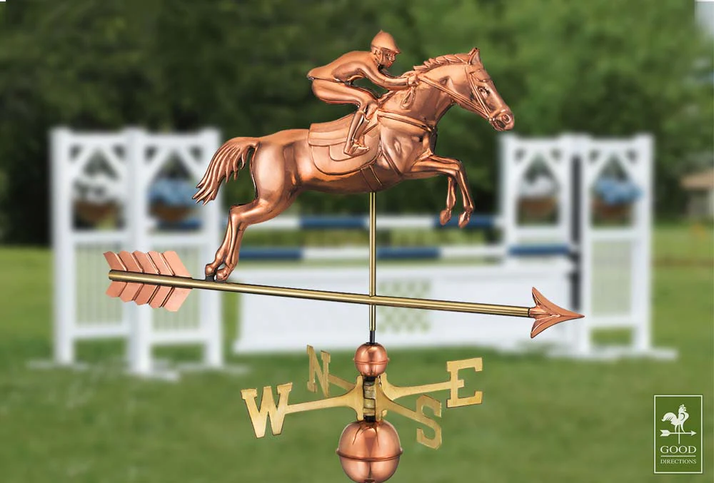 Jumping Horse & Rider Weathervane - Pure Copper - Image 5