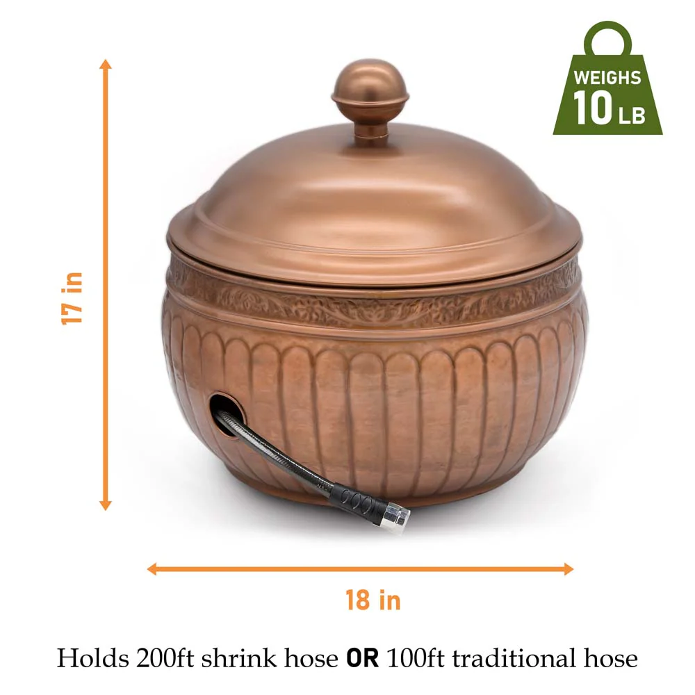 La Jolla Hose Pot with Lid - Copper Finish - Image 4