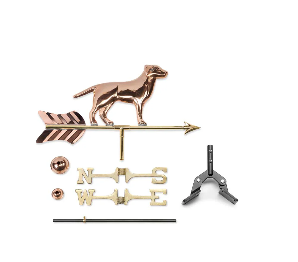 Labrador Retriever Cottage Weathervane - Pure Copper w/Roof Mount - Image 3
