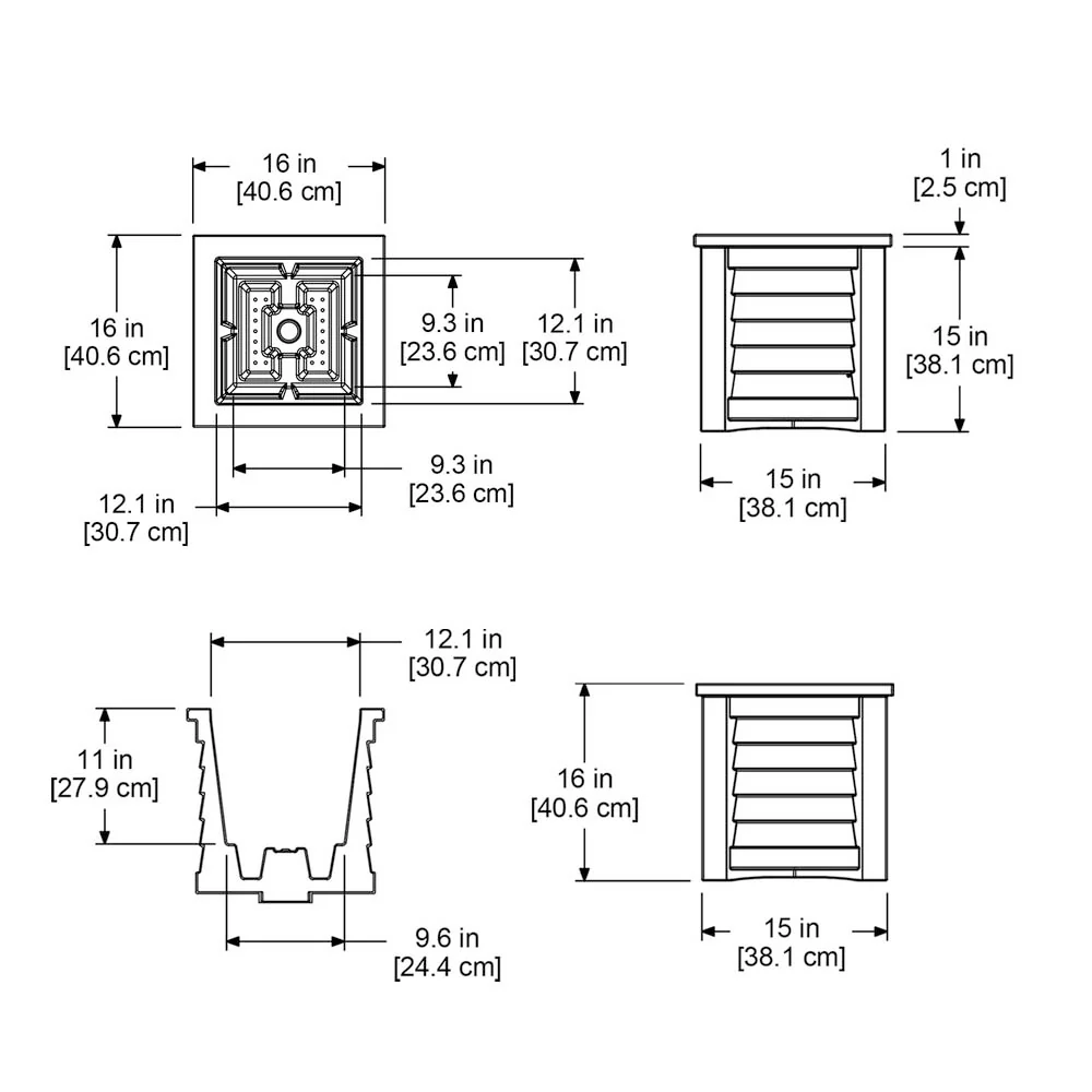 Lakeland 16in Square Planter - Image 6
