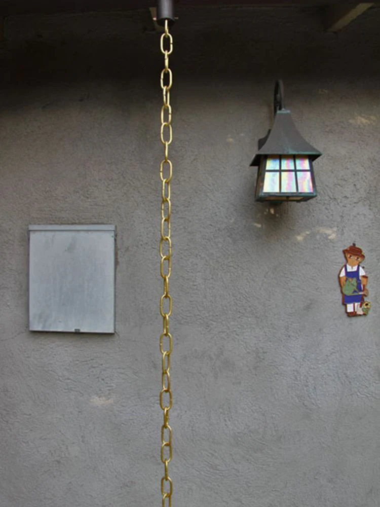 Large Brass Link Rain Chain - Image 3