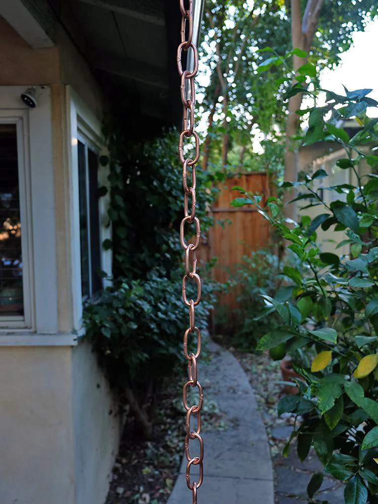 Large Copper Link Rain Chain - Image 3