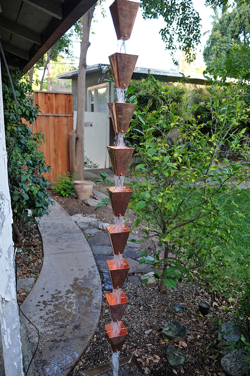 Large Tapered Square Cups Rain Chain - Image 4