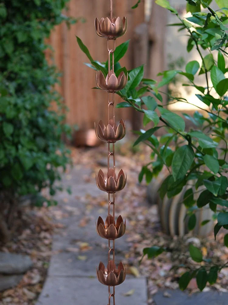 Lily Flower Cups Rain Chain - Image 5