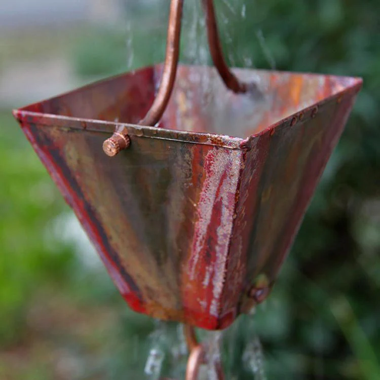 Medium Square Cups Rain Chain - Image 12