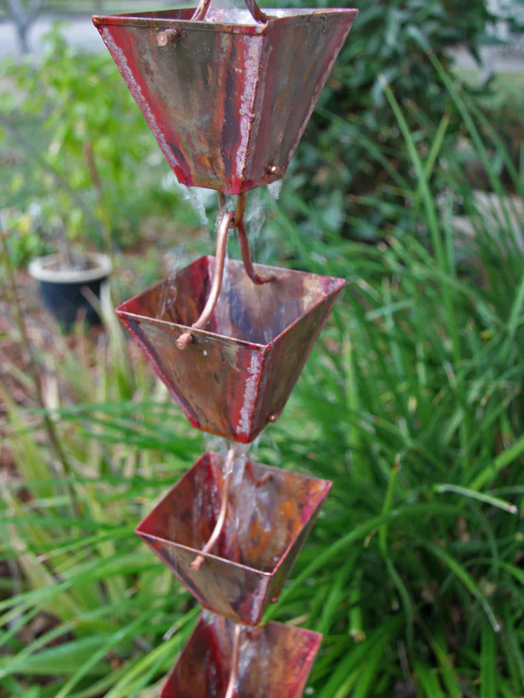 Medium Square Cups Rain Chain - Image 13