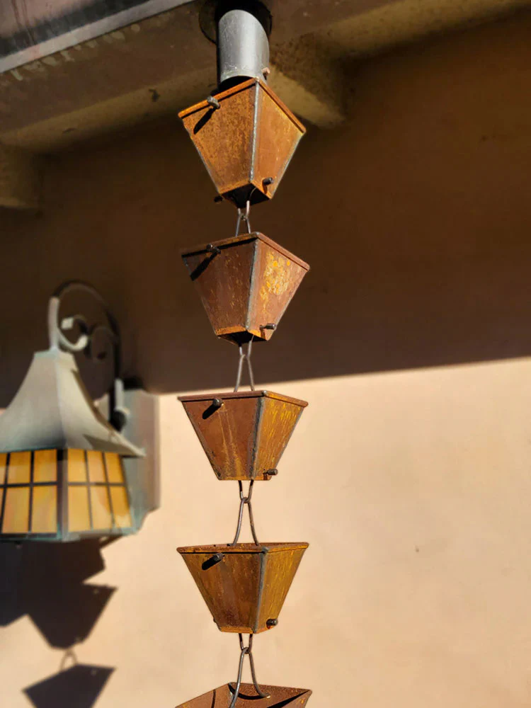 Medium Square Cups Rain Chain - Image 15