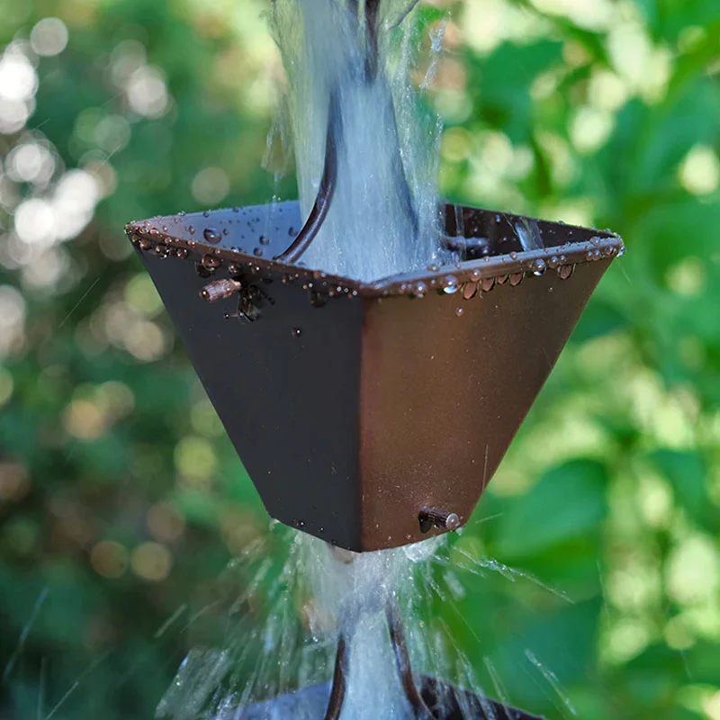 Medium Square Cups Rain Chain - Image 5