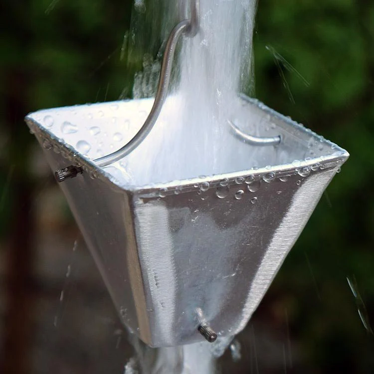Medium Square Cups Rain Chain - Image 7