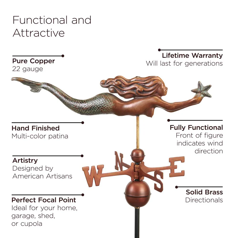 Mermaid with Starfish Weathervane - Image 7