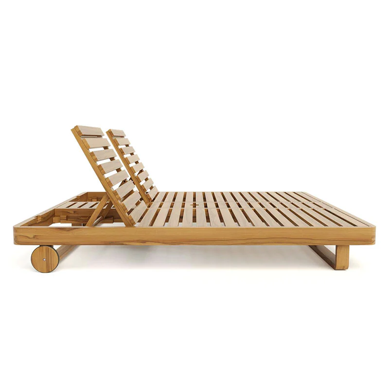 Miramar Teak Double Chaise Lounge - Image 2