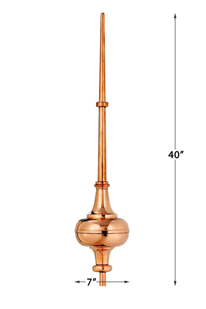 Morgana Pure Copper Rooftop Finial with Roof Mount - Image 3