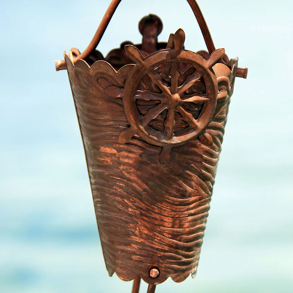 Nautical Cups Copper Rain Chain