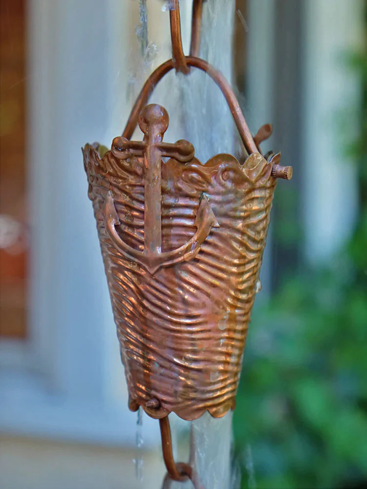 Nautical Cups Copper Rain Chain - Image 2