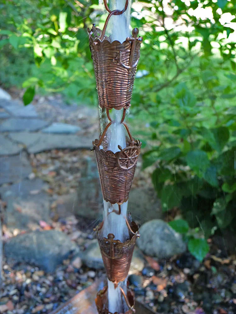Nautical Cups Copper Rain Chain - Image 4