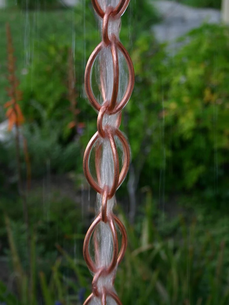 Oval Loop Copper Rain Chain - Image 3