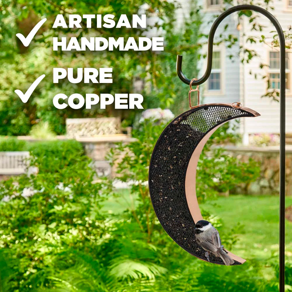 Over The Moon Copper Bird Feeder, With Mesh Panels - Image 3